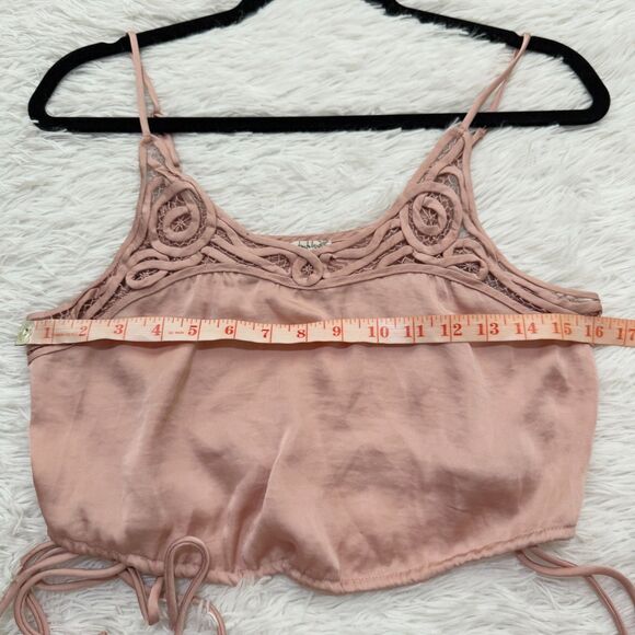 Women Free People Blouson Brami Cropped Camisole in Nude Pink Size Small - Picture 4 of 5